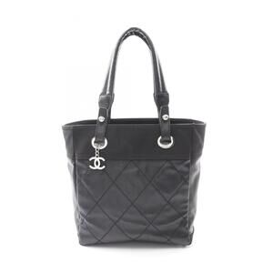 CHANEL Black Leather Tote Bag